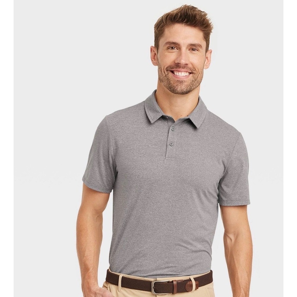 Champion Performance Polo Shirt Mens XL Heather Gray New NWT Short Sleeve Golf